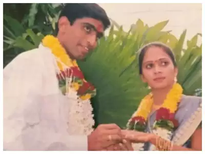 Sandip Pathak with his wife Kalpana Pathak 