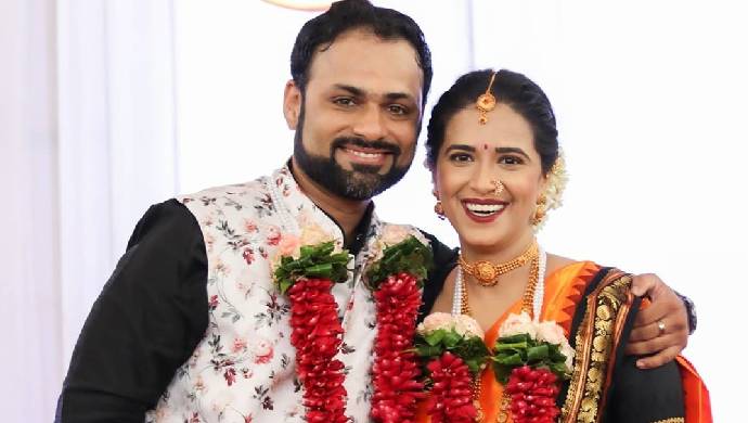 Sharmishtha Raut with her husband Tejas Desai 