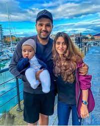 Rohit Sharma with His Wife and Daughter Samaira