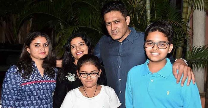 Anil Kumble With His Family 