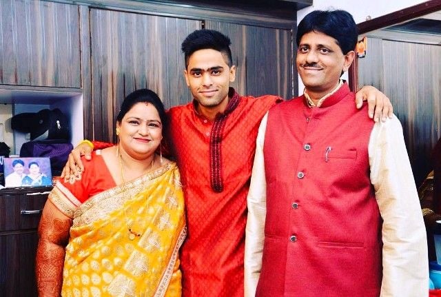 Suryakumar Yadav with his Parents