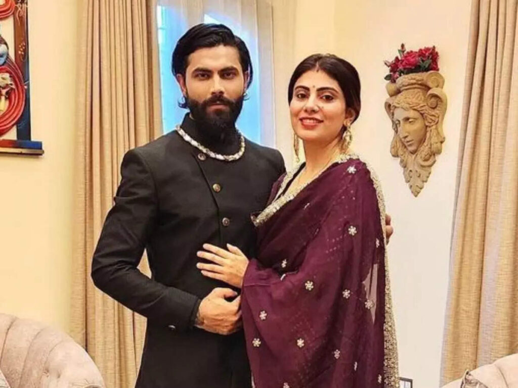 Ravindra Jadeja with His Wife Rivaba 