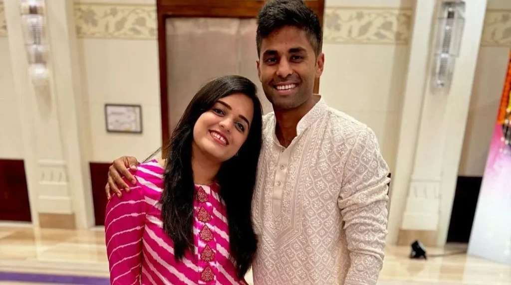 Suryakumar Yadav with his wife